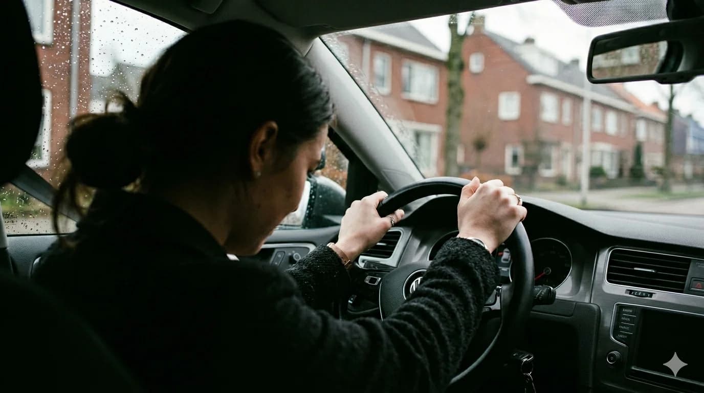 Leerling achter het stuur met faalangst